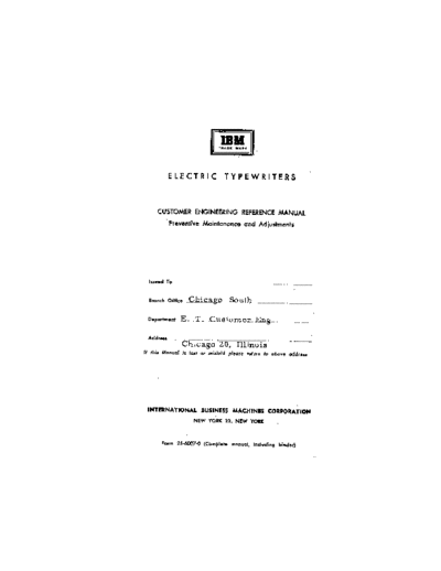 IBM 25-6007-0 Electric Typewriters CE Ref Man  IBM typewriter 25-6007-0_Electric_Typewriters_CE_Ref_Man.pdf