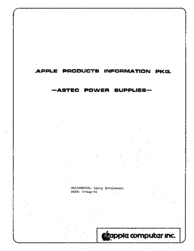 apple Astec Power Supplies Aug82  apple power_supply Astec_Power_Supplies_Aug82.pdf
