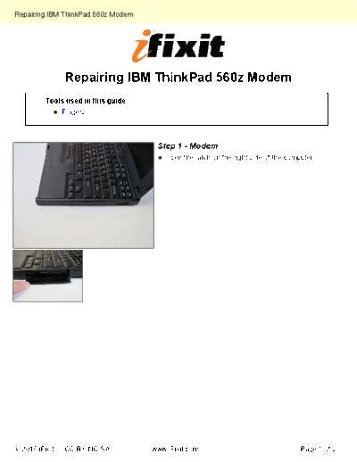 IBM Repairing-Modem-2797  IBM IBM ThinkPad 560z Repairing-Modem-2797.pdf