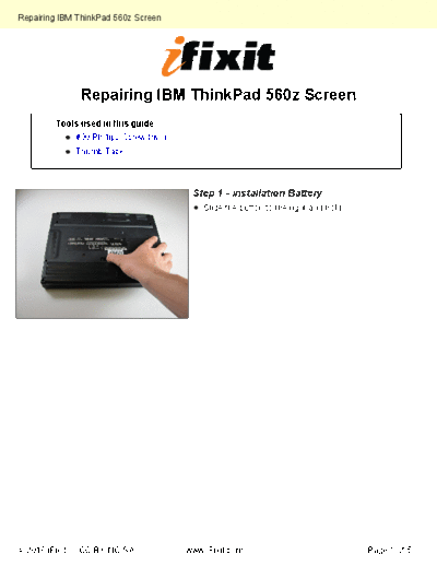 IBM Repairing-Screen-2415  IBM IBM ThinkPad 560z Repairing-Screen-2415.pdf