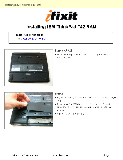 IBM Installing-RAM-2999  IBM IBM ThinkPad T42 Installing-RAM-2999.pdf