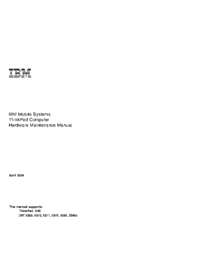 IBM 13n6189  IBM ThinkPad X40 13n6189.pdf