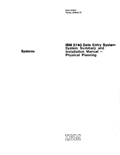 IBM GA21-9152-2 3740 System Summary Jun74  IBM floppy GA21-9152-2_3740_System_Summary_Jun74.pdf
