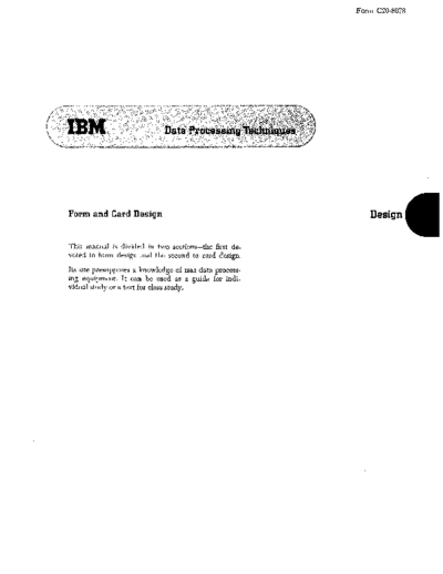 IBM C20-8078 Form and Card Design 1961  IBM generalInfo C20-8078_Form_and_Card_Design_1961.pdf