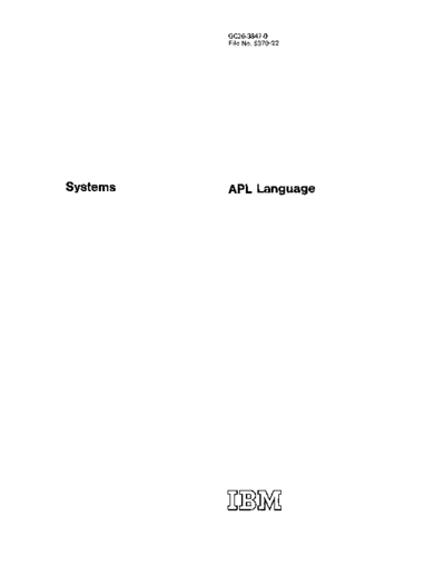 IBM GC26-3847-0 APL Language Mar75  IBM apl GC26-3847-0_APL_Language_Mar75.pdf