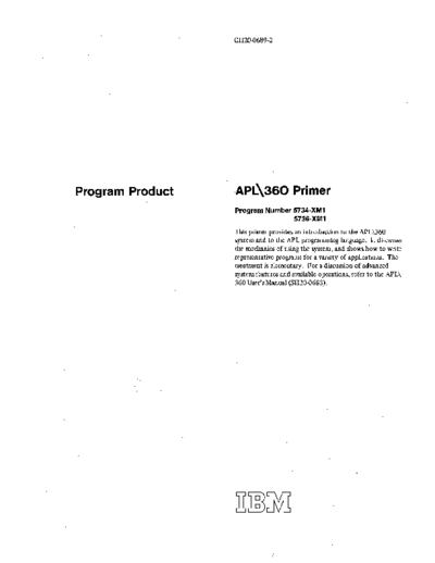 IBM GH20-0689-2 APL 360 Primer Aug71  IBM apl GH20-0689-2_APL_360_Primer_Aug71.pdf