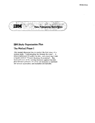 IBM SF20-8136-0 IBM Study Organization Plan The Method Phase I 1963  IBM generalInfo SF20-8136-0_IBM_Study_Organization_Plan_The_Method_Phase_I_1963.pdf
