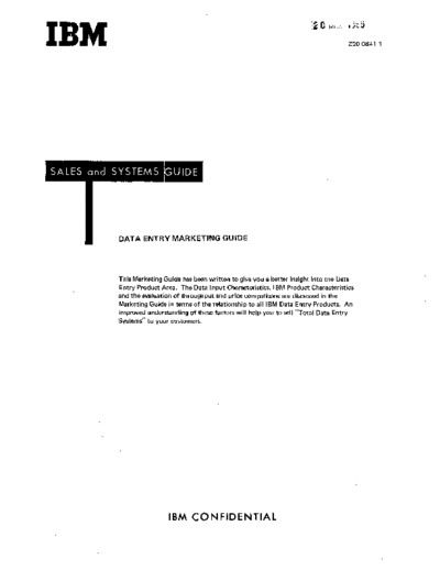 IBM Z20-0841-1 Data Entry Marketing Guide 1969  IBM generalInfo Z20-0841-1_Data_Entry_Marketing_Guide_1969.pdf
