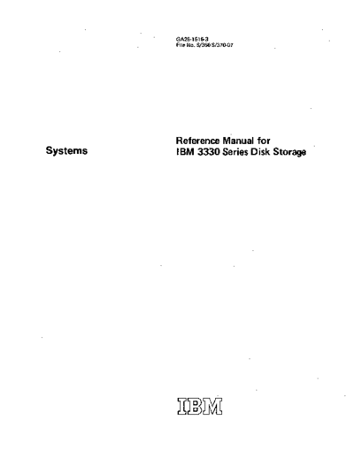 IBM GA26-1615-3 Reference Manual For IBM 3330 Disk Storage Mar74  IBM dasd GA26-1615-3_Reference_Manual_For_IBM_3330_Disk_Storage_Mar74.pdf