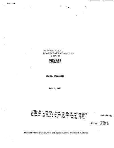 IBM 19870067653 1987067653 NSSC-II Assembler Jul75  IBM nasa 19870067653_1987067653_NSSC-II_Assembler_Jul75.pdf