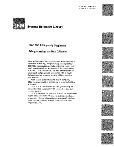 IBM A24-3089-6 Tele-processing and Data Collection Bibliography Dec68  IBM datacomm A24-3089-6_Tele-processing_and_Data_Collection_Bibliography_Dec68.pdf