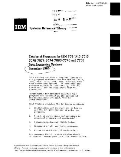 IBM C20-1602-3 705-7080 PgmCatalog Dec65  IBM pgmCatalog C20-1602-3_705-7080_PgmCatalog_Dec65.pdf