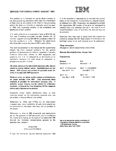 IBM Service For Consultants 198208  IBM serviceForConsultants Service_For_Consultants_198208.pdf