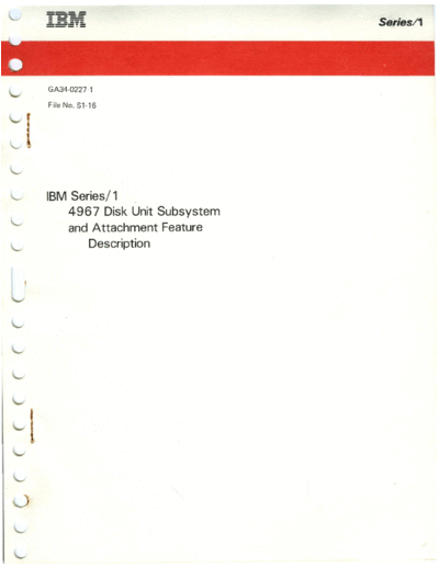 IBM GA34-0227-1 4967 Disk Unit Subsystem and Attachment Feature Description Jun86  IBM series1 GA34-0227-1_4967_Disk_Unit_Subsystem_and_Attachment_Feature_Description_Jun86.pdf