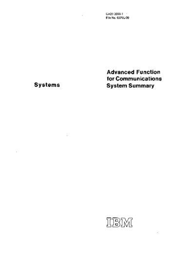 IBM GA27-3099-1 Advanced Functions for Communications System Summary Jul75  IBM sna GA27-3099-1_Advanced_Functions_for_Communications_System_Summary_Jul75.pdf