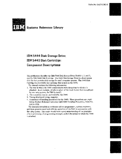 IBM GA33-3002-0 5444 5440 ComponentsDescr Aug70  IBM system3 GA33-3002-0_5444_5440_ComponentsDescr_Aug70.pdf