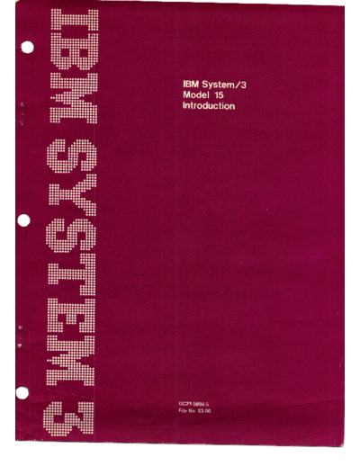 IBM GC21-5094-5 IBM System3 Model15 Introduction Dec78  IBM system3 GC21-5094-5_IBM_System3_Model15_Introduction_Dec78.pdf