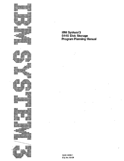 IBM GC21-5039-1 System 3 5445 Disk Storage Program Planning Manual Oct74  IBM system3 GC21-5039-1_System_3_5445_Disk_Storage_Program_Planning_Manual_Oct74.pdf