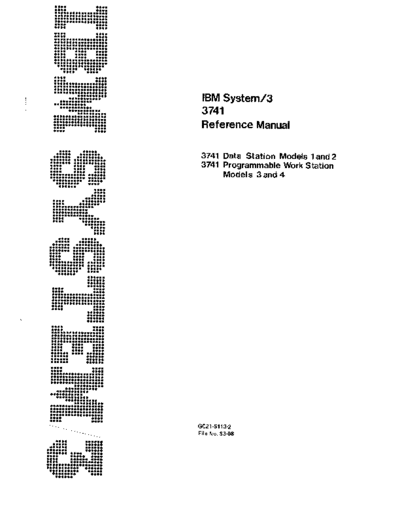 IBM GC21-5113-2 IBM System3 3741 ReferenceManual Sep78  IBM system3 GC21-5113-2_IBM_System3_3741_ReferenceManual_Sep78.pdf