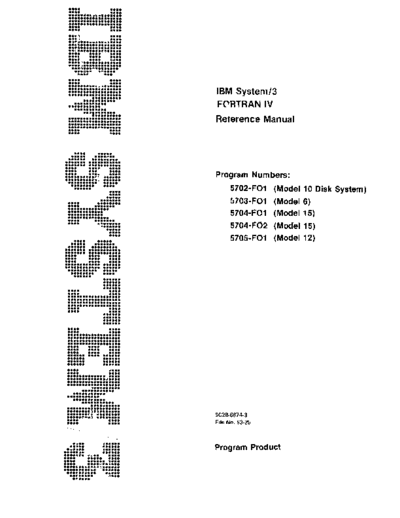 IBM SC28-6874-3 IBM System3 FortranIV ReferenceManual sep76  IBM system3 SC28-6874-3_IBM_System3_FortranIV_ReferenceManual_sep76.pdf