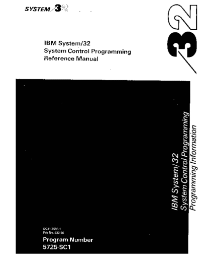 IBM GC21-7593-1 System32 SystemControlProgramming Ref May75  IBM system32 GC21-7593-1_System32_SystemControlProgramming_Ref_May75.pdf