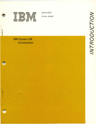 IBM GC21-5153-2 System 34 Introduction Mar78  IBM system34 GC21-5153-2_System_34_Introduction_Mar78.pdf
