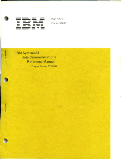 IBM SC21-7703-2 System 34 Data Communications Reference Manual Jul80  IBM system34 SC21-7703-2_System_34_Data_Communications_Reference_Manual_Jul80.pdf