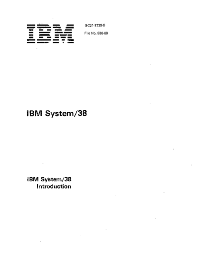 IBM GC21-7728-0 IBM System 38 Introduction Oct78  IBM system38 GC21-7728-0_IBM_System_38_Introduction_Oct78.pdf