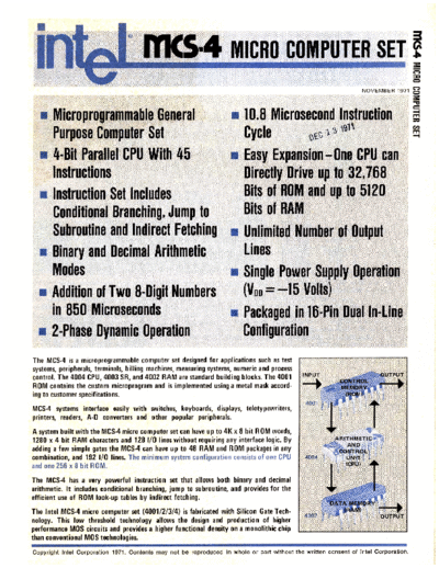 Intel MCS4 Data Sheet Nov71  Intel MCS4 MCS4_Data_Sheet_Nov71.pdf