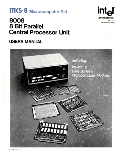 Intel 8008usersManualRev4 Nov73  Intel MCS8 8008usersManualRev4_Nov73.pdf