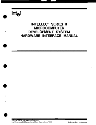 Intel 9800555C  lec Series II Microcomputer Development System Hardware Interface Manual Jul83  Intel MDS2 9800555C_Intellec_Series_II_Microcomputer_Development_System_Hardware_Interface_Manual_Jul83.pdf