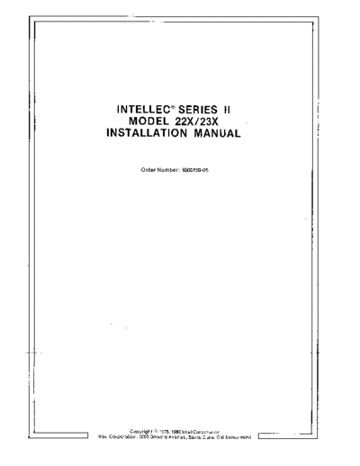 Intel 9800559-05 Intellec Series II Model 22X 23X Installation Aug80  Intel MDS2 9800559-05_Intellec_Series_II_Model_22X_23X_Installation_Aug80.pdf