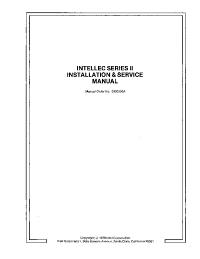 Intel 9800559A Intellec Series II Installation and Service Feb78  Intel MDS2 9800559A_Intellec_Series_II_Installation_and_Service_Feb78.pdf