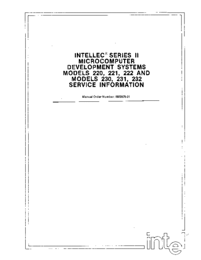 Intel 9800878-01 Intellec Series II Service Models 22x 23x 1979  Intel MDS2 9800878-01_Intellec_Series_II_Service_Models_22x_23x_1979.pdf