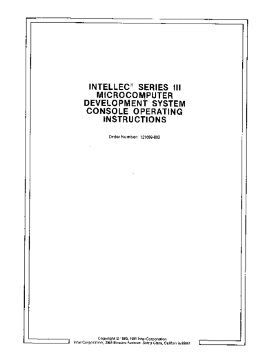 Intel 121609-003  lec Series III Console Operating Instructions Nov81  Intel MDS3 121609-003_Intellec_Series_III_Console_Operating_Instructions_Nov81.pdf