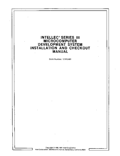Intel 121612-001  lec Series III Microcomputer Development System Installation and Checkout Manual  Intel MDS3 121612-001_Intellec_Series_III_Microcomputer_Development_System_Installation_and_Checkout_Manual.pdf