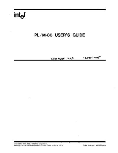 Intel 121636-003 PLM-86 Users Guide Oct82  Intel MDS3 121636-003_PLM-86_Users_Guide_Oct82.pdf