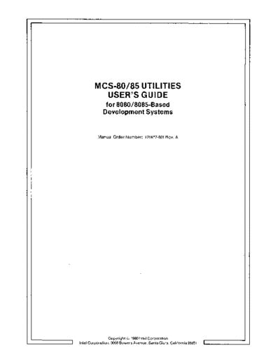 Intel 121617-001 Utilities Users Guide for 8080 Based Development Systems Sep81  Intel ISIS_II 121617-001_Utilities_Users_Guide_for_8080_Based_Development_Systems_Sep81.pdf
