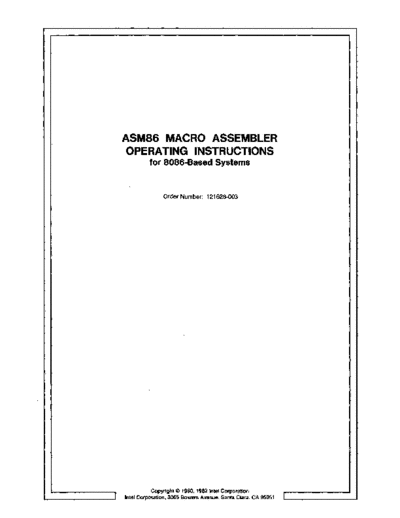 Intel 121628-003 ASM86 Macro Assembler Operating Instructions Sep82  Intel ISIS_II 121628-003_ASM86_Macro_Assembler_Operating_Instructions_Sep82.pdf