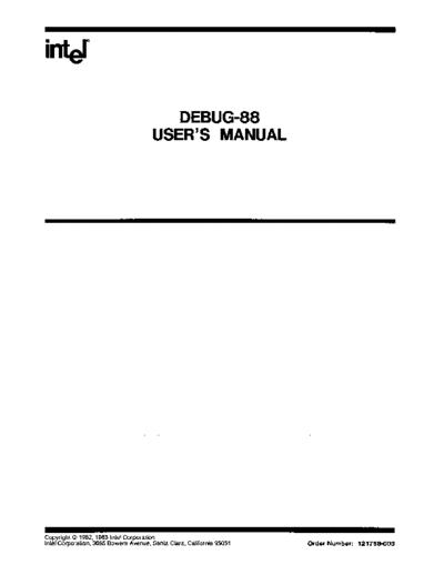 Intel 121758-003 Debug-88 Users Manual Jul83  Intel ISIS_II 121758-003_Debug-88_Users_Manual_Jul83.pdf