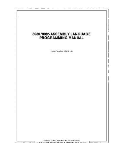 Intel 9800301-04 8080 8085 Assembly Language Programming Manual May81  Intel ISIS_II 9800301-04_8080_8085_Assembly_Language_Programming_Manual_May81.pdf