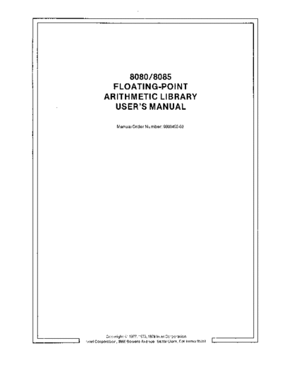 Intel 9800452-03 8080 Floating Point Library Feb80  Intel ISIS_II 9800452-03_8080_Floating_Point_Library_Feb80.pdf