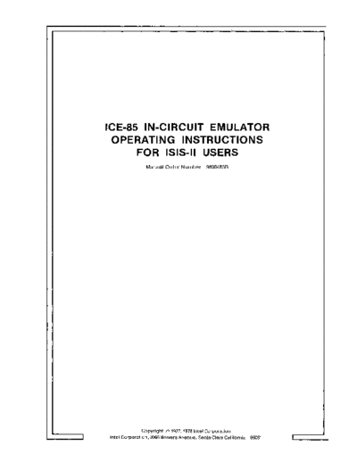 Intel 9800463B ICE-85 ISIS II Operating Instructions May78  Intel ISIS_II 9800463B_ICE-85_ISIS_II_Operating_Instructions_May78.pdf