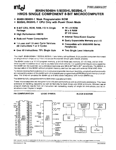 Intel 8048 8035 HMOS Single Component 8-Bit Microcomputer DataSheet 1980  Intel _dataSheets 8048_8035_HMOS_Single_Component_8-Bit_Microcomputer_DataSheet_1980.pdf
