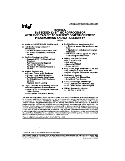 Intel 271159-001 80960XA Advance Information Oct90  Intel i960 271159-001_80960XA_Advance_Information_Oct90.pdf