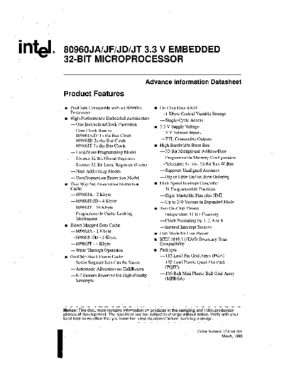 Intel 80960JA Data Sheet Mar98  Intel i960 80960JA_Data_Sheet_Mar98.pdf