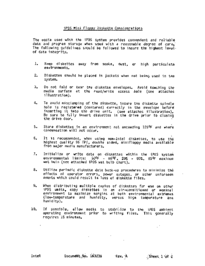Intel 163238 Mini-Floppy Diskette Considerations  Intel iPDS 163238_Mini-Floppy_Diskette_Considerations.pdf