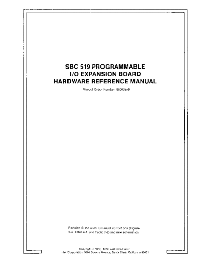 Intel 9800385B SBC 519 Programmable IO Expansion Board Hardware Reference Manual Feb79  Intel iSBC 9800385B_SBC_519_Programmable_IO_Expansion_Board_Hardware_Reference_Manual_Feb79.pdf