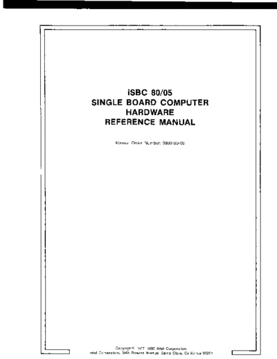 Intel 9800483C iSBC 80 05 Hardware Reference Manual 80  Intel iSBC 9800483C_iSBC_80_05_Hardware_Reference_Manual_80.pdf