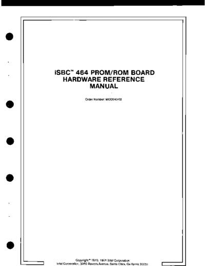 Intel 9800643B iSBC 464 PROM ROM Board Hardware Reference Manual  Intel iSBC 9800643B_iSBC_464_PROM_ROM_Board_Hardware_Reference_Manual.pdf